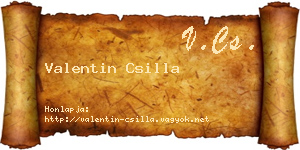 Valentin Csilla névjegykártya